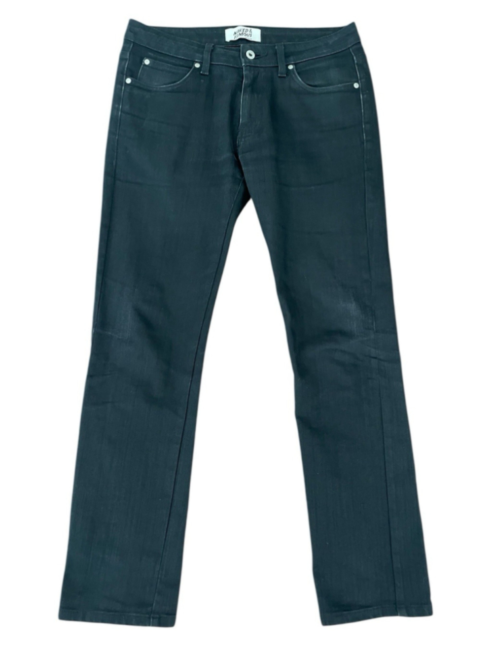 Naked & Famous Jeans Skinny Guy Mens 33X30 Black Power Stretch Denim